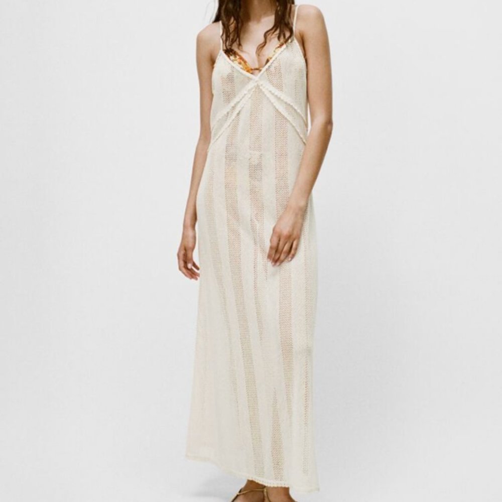 Cream Pointelle Dress